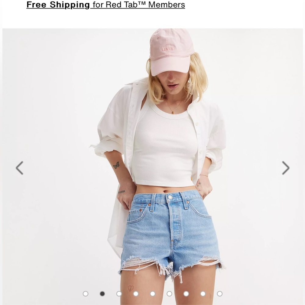 Levi 501 shorts (light wash)